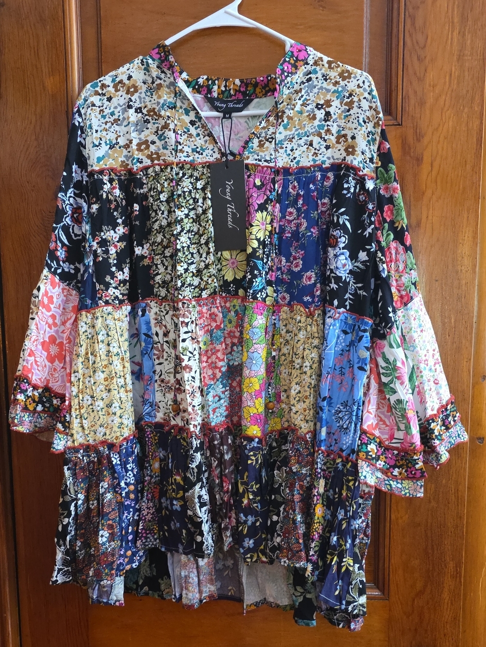 Young Threads Patchwork Boho Tunic Top